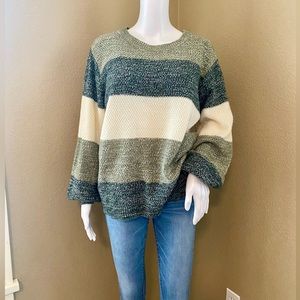 Zenana Wide Striped Crewneck